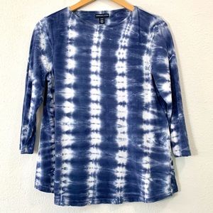 American Living Tie Dye Quarter Length Sleeve Crew Neck Top Size Medium